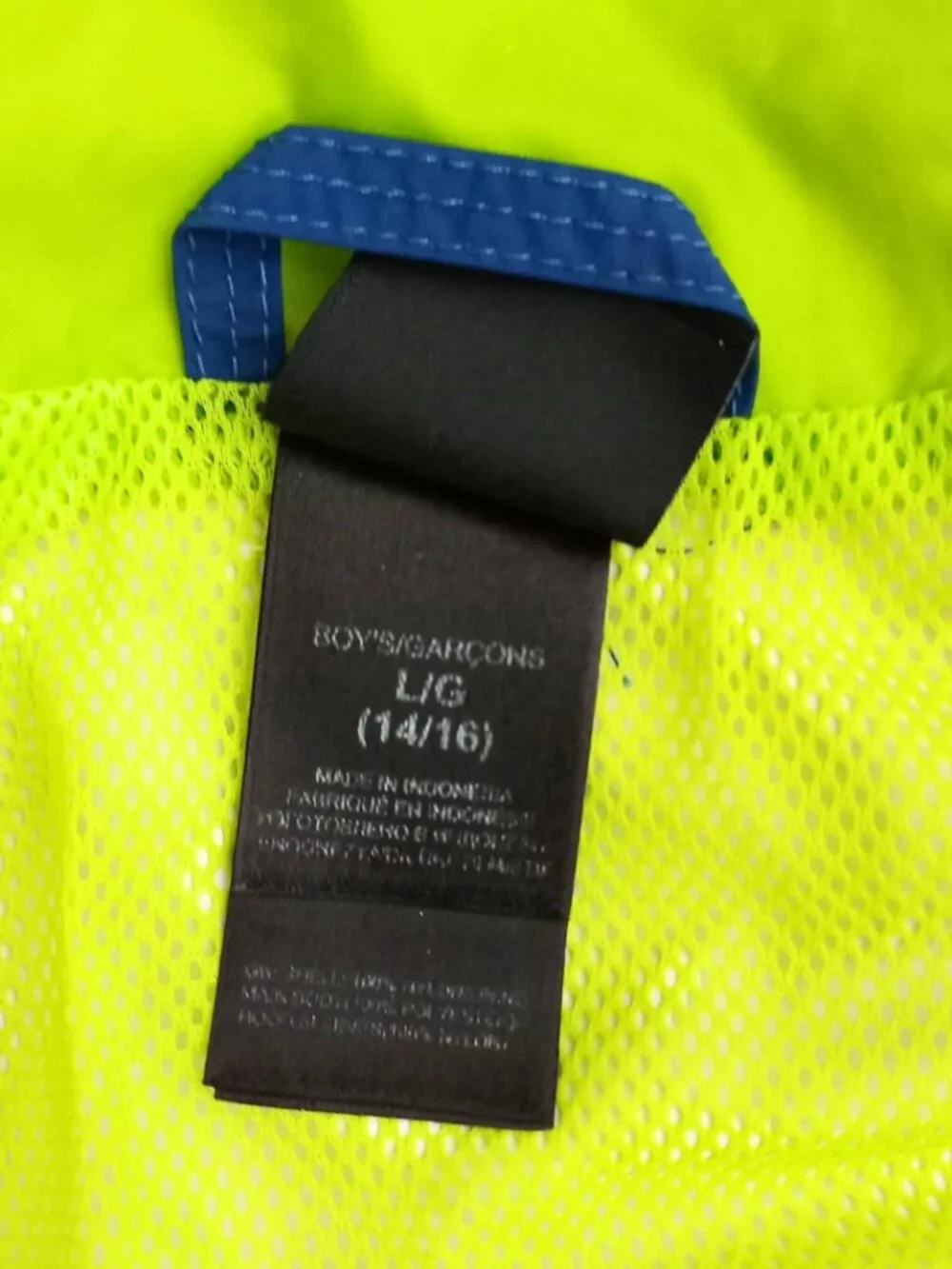 The North Face Blue Hooded Windbreaker Jacket Kids Size 14/16 Lightweight Coat